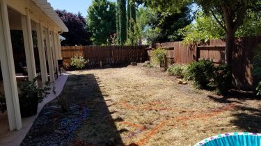 Perspective of Yard where the Pool will be installed